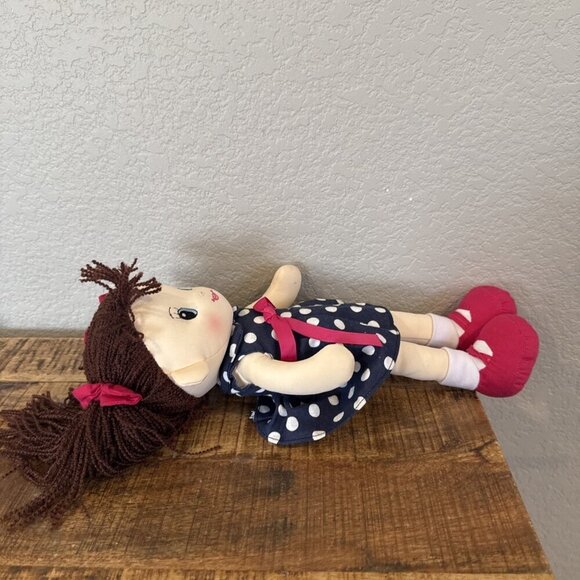 Linzy Plush Betty Soft Bodied Cloth Baby Stuffed Rag Doll 16” Polka-dot Dress - Picture 5 of 9